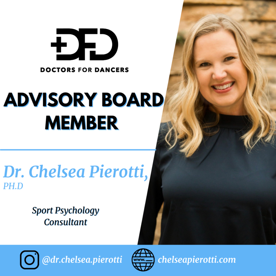 Doctors For Dancers Advisory Board Member Dr. Chelsea Pierotti Ph.D.