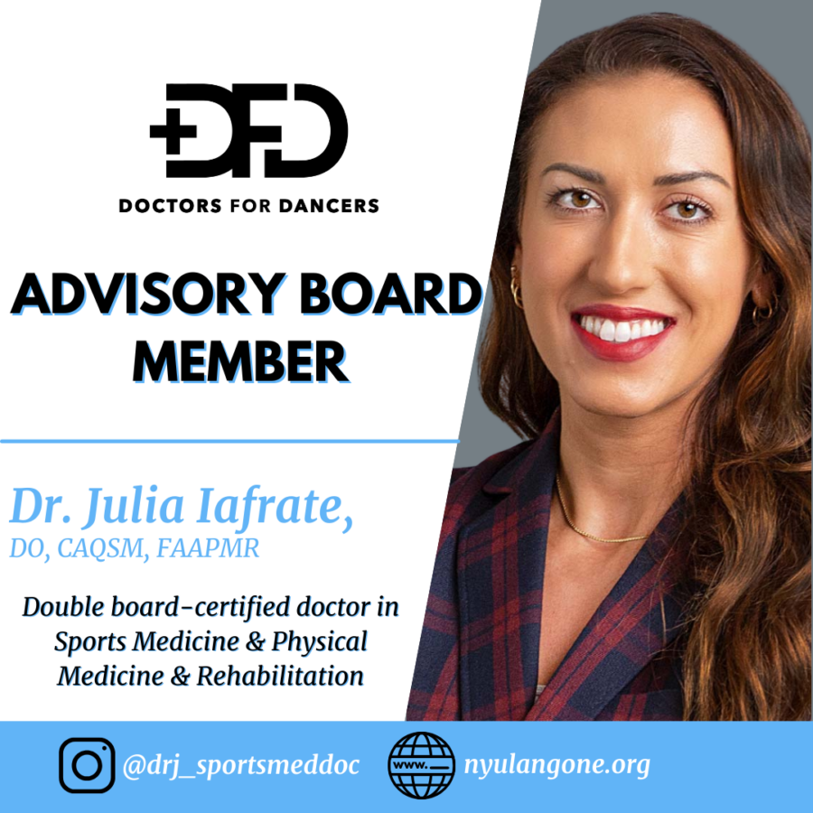 Doctors For Dancers Advisory Board Member Dr. Julia Iafrate DO, CAQSM, FAAPMR